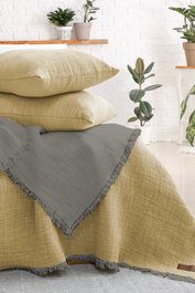L'essentiel linge de maison Alda - Yellow Juego de colcha doble